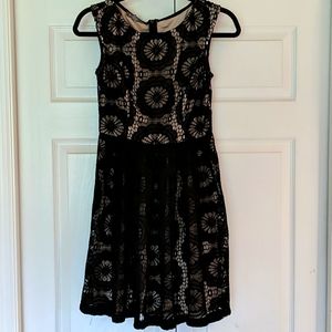 Roz & Ali, Black/nude illusion dress Sz 8P